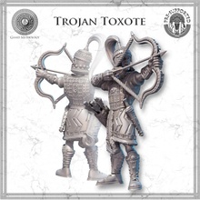 trojan toxote toys & games stl archer fantasy greek historical mythology soldier wargaming warrior miniature tabletop wargame troy 32mm presupported supported 3d print model - Mito3D