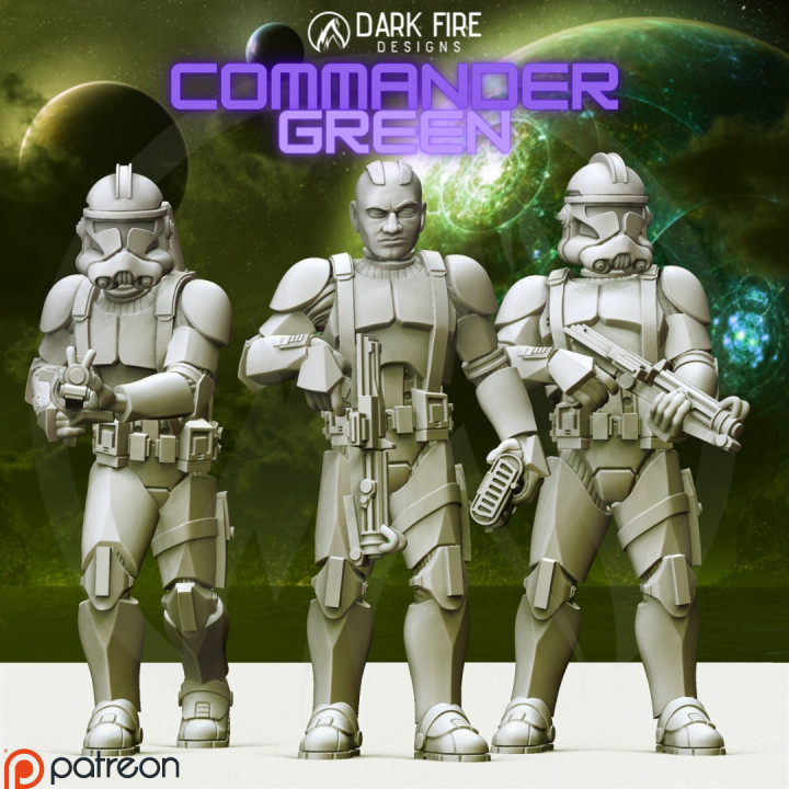 commander 'green toys & games battle green rpg space star trooper war wars clones clone legion republic gree battles 3D print model - Mito3D