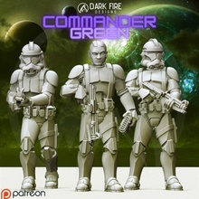 commandant 39 vert jouets Jeux bataille rpg espace étoile soldat guerre guerres clones cloner légion république gree batailles 3d print model - Mito3D
