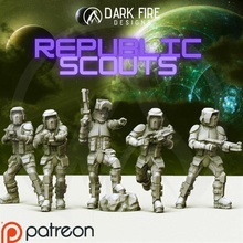 republic scout squad toys & games kit modular rpg space star trooper war wars clones clone legion ttrpg battles troopers 3d print model - Mito3D