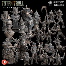 patreon bundle - pre-supported toys & games chess dragons dungeons miniatures spooky minis dnd 32mm busts curse strahd halflings ravenloft barovia scarecrows 3d print model - Mito3D