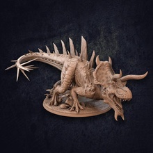 primal stormkite dinosaur dragon - presupported toys & games beast boss creature dungeons fantasy mini miniatures rpg wings flying colossal horns trappers spikes gargantuan lodge 3d print model - Mito3D
