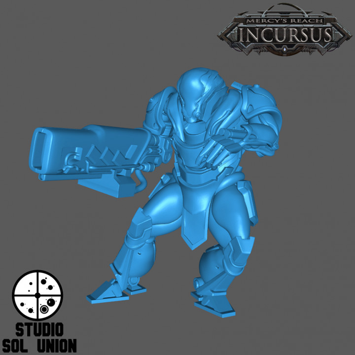 centauri infernal soldier - dodging pose toys & games 40k alien fantasy game horror mini robot star starwars warhammer halo destiny scifi wars tabletop cyberpunk infantry infinity starfinder 3D print model - Mito3D