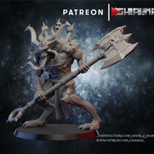 chaos3 warrior demon support ready toys & games dragons dungeons warhammer miniature wargame dnd 3d print model - Mito3D