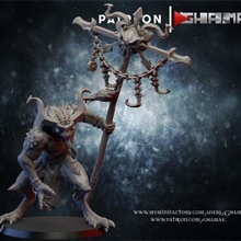 chaos3 warrior demon standard support ready toys & games dragons dungeons warhammer miniature wargame dnd pathfinder 3d print model - Mito3D