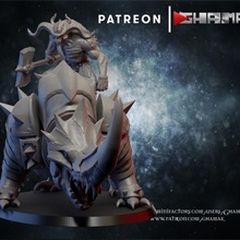 chaos3 enfer rhinocéros soutien prêt jouets Jeux dragons marteau guerre miniature jeu dnd éclaireur donjon 3d print model - Mito3D