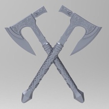 celtic axe - cosplay props & crow miniatures prop thor diorama valhallah 3d print model - Mito3D