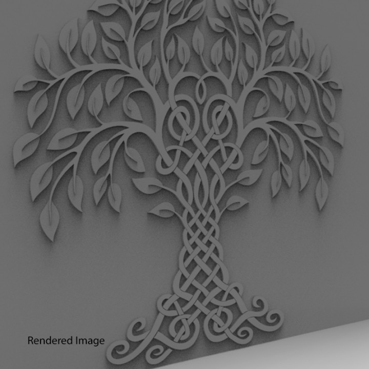 arbre vie celtique soulagement maison timbre tuile diorama panneau bg 3D print model - Mito3D