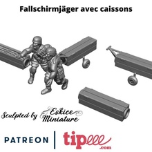 fallschirmj ger avec caissons - 28mm wargame store figurine miniature ww2 eskice allemand dutsch parachutiste 3d print model - Mito3D