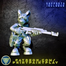 space ratfolk sniper store alien roleplay rpg sci-fi character miniature rat mouse tabletop 32mm starfinder mousefolk ratman ysoki 3d print model - Mito3D