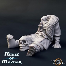 dead dwarf scribe - supportless version store body fantasy figure mini terrain wargaming warhammer miniature lotr tabletop 28mm dnd frostgrave skirmish corpse 5e casualty 3d print model - Mito3D