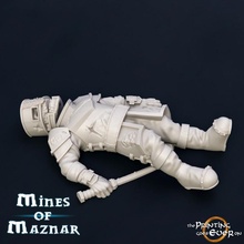 dead dwarf warrior - supportless version store body fantasy figure mini wargaming warhammer miniature lotr tabletop 28mm dnd frostgrave skirmish corpse scatter 5e casualty 3d print model - Mito3D