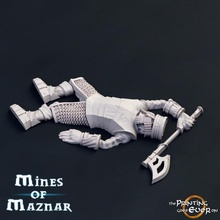 dead dwarf warrior - supportless version store body fantasy figure mini wargaming warhammer miniature lotr tabletop 28mm dnd frostgrave skirmish corpse scatter 5e casualty 3d print model - Mito3D