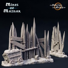goblin palisades - supportless store building fantasy terrain wargaming warhammer lotr tabletop 28mm dnd primitive frostgrave skirmish mines scatter stakes 5e blockade palisade 3d print model - Mito3D