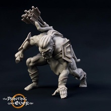 orc scout - presupported store archer fantasy mini wargaming warhammer hunter miniature lotr tabletop ranger 28mm dnd fighting tracker frostgrave skirmish 5e half-orc pre-supported statblock 3d print model - Mito3D