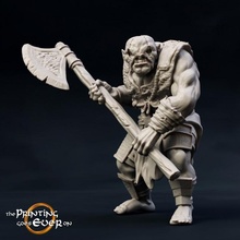 orc battlemaster - presupported store fantasy figure mini wargaming warhammer miniature lotr tabletop 28mm dnd fighting frostgrave skirmish armored 5e half-orc pre-supported statblock 3d print model - Mito3D