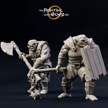 orcs - presupported store fantasy figure mini orc wargaming warhammer miniature lotr tabletop 28mm dnd fighting frostgrave skirmish armored 5e half-orc pre-supported statblock 3d print model - Mito3D