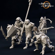 orc warband - presupported store fantasy figure mini wargaming warhammer miniature lotr tabletop 28mm dnd fighting frostgrave skirmish armored 5e half-orc pre-supported statblock 3d print model - Mito3D
