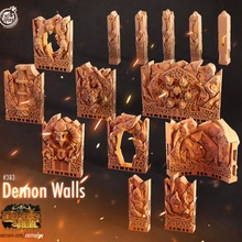 demonic walls pre-supported store demon modular dungeon tiles openlock demons avernus 3d print model - Mito3D