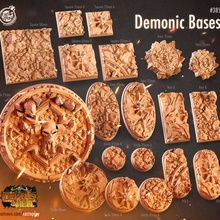 demonic bases pre-supported store demon oval square circle base 50mm 100mm 25mm 30mm 3d print model - Mito3D