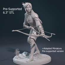 Éliane jouets Jeux archer femelle figurine personnage miniature arc 3d print model - Mito3D