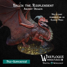 balch resplendent - ancient dragon toys & games creature model monster warhammer miniature lotr dnd smaug drake dungeons dragons 32mm lord rings 3d print model - Mito3D