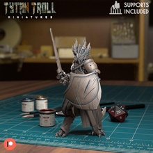 town guard dragonborn pre-supported toys & games city creature fantasy scale minis dnd 32mm lizardman minaitures 3d print model - Mito3D