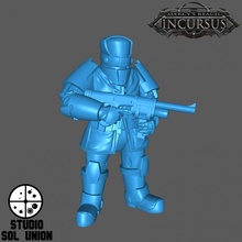 mercy's reach vector gunner - relaxed pose toys & games armor fantasy game guard gun mini soldier space trooper halo destiny fallout scifi power infantry wargame marine infinity eldar stargrave 3d print model - Mito3D