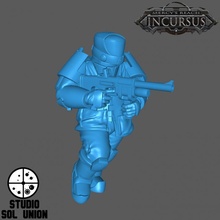 mercy's reach vector gunner - gun pose toys & games action armor fantasy game machine mini soldier space trooper character scifi cyberpunk smg power infantry wargame marine dnd proxy 3d print model - Mito3D