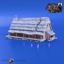 thatched longhouse toys & games fantasy great medieval terrain hall ruined delapidated wightwood 3d print model - Mito3D