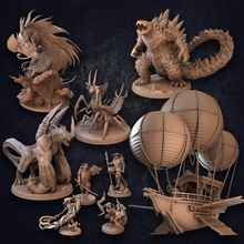 kaiju invasion - presupported toys & games dragon dungeons fish hero rpg gilded monsters trappers tabletop godzilla elite electric spirit dnd airship centipede lava koi lodge 3d print model - Mito3D