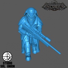mercy's reach stellus ranger - walking pose tabletop 40k armor army game mini soldier space warhammer sniper fallout scifi cyberpunk power infantry marine infinity stargrave proxy 3d print model - Mito3D