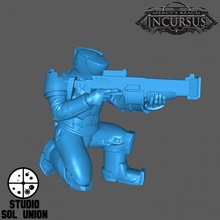 mercy's reach cinsade brawler - kneeling pose tabletop 40k armor army fantasy game mini soldier space warhammer halo fallout scifi cyberpunk power infantry infinity dnd stargrave starfinder proxy 3d print model - Mito3D