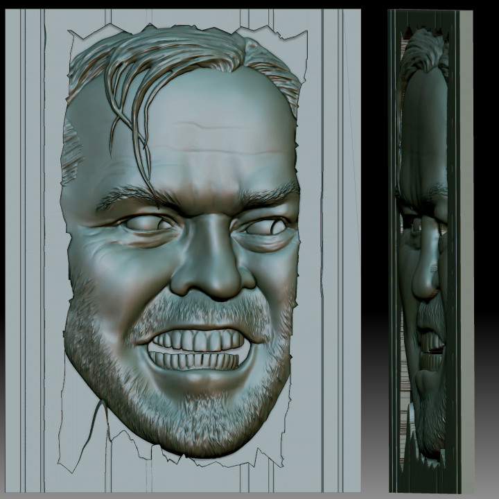 splendente orrore film Jack Nicholson sollievo modello cnc router 3d stampante bas relief 3D print model - Mito3D