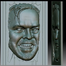 splendente orrore film Jack Nicholson sollievo modello cnc router 3d stampante bas relief 3d print model - Mito3D