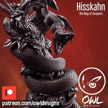 hisskahn - king serpents toys & games creature fantasy figure monster statue painting miniature snake boardgames tabletop collectible dnd miniaturepainting 3d print model - Mito3D