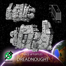 dreadnought turtle race toys & games miniatures sci-fi space spaceship 3dprint boardgames tabletop turtles spacecraft board stellar ti4 3d print model - Mito3D