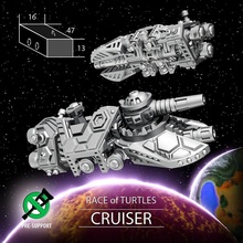 cruiser turtle race toys & games miniatures sci-fi space spaceship 3dprint boardgames tabletop turtles spacecraft board stellar ti4 stellaris 3d print model - Mito3D