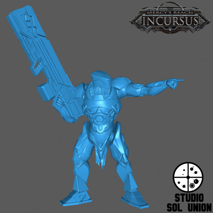 centauri elite daemon - pointing pose 40k alien army fantasy game giant horror monster robot soldier space warhammer warrior scifi cyberpunk infantry infinity stargrave starfinder proxy 3D print model - Mito3D