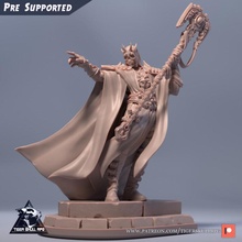 deathless emissary store dark fantasy undead villian staff evil lich cleric necromancer necron bbeg summoner 3d print model - Mito3D