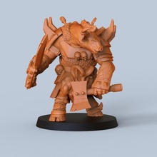 minotaur pose toys & games warhammer wargame dnd 54mm tauren 3d print model - Mito3D