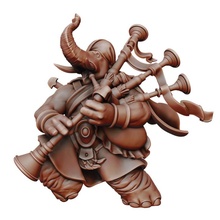 elefanti giocattoli Giochi draghi dungeon fantasia warhammer miniatura elefante dnd bardo pifferaio loxodon cornamuse 3d print model - Mito3D