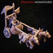 chaos barbarian chariot toys & games warrior horse wargame ride 10mm warmaster 3d print model - Mito3D