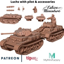 Luchs tank Aksesuarlar 28mm savaş oyunu oyuncaklar oyunlar heykelcik minyatür Eskice asker Almanca 3d print model - Mito3D