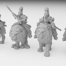 elven lion cavalry miniatures modular elf fantasy warhammer miniature tabletop wargame dnd kingsofwar aos kow fantasyminiature mantic highelf opr 3d print model - Mito3D