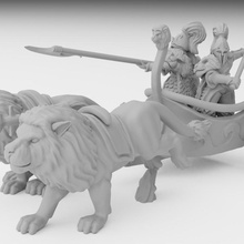 elven lion chariot miniature modular elf fantasy warhammer tabletop wargame dnd kingsofwar aos kow fantasyminiature mantic highelf opr 3d print model - Mito3D