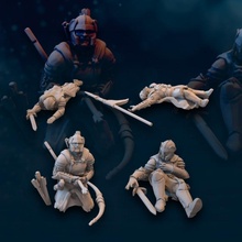 high human casualties - digital miniatures 3dprint patreon warriors humans davalegames 3d print model - Mito3D
