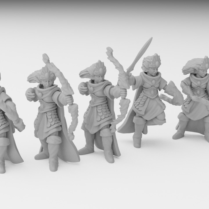 Elf kardeşlik minyatürler modüler elf fantezi Warhammer minyatür masaüstü savaş oyunu dnd kız kardeşler Kingsofwar aos fantastik mantıklı yüksek opr avelorn 3D print model - Mito3D