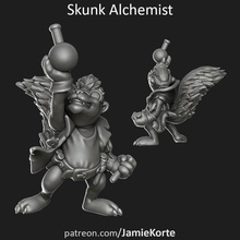 skunk alchemist toys & games miniatures minis dnd 3d print model - Mito3D