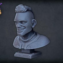 shago bust chult guide fan art smile tomb miniature resin annihilation hollow dnd dnd5e presupported 3d print model - Mito3D